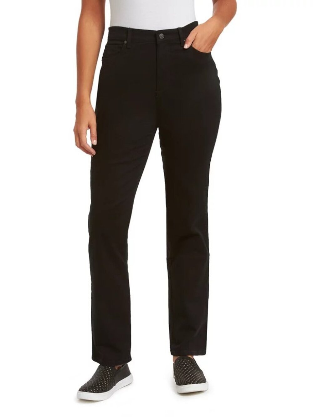 Women's Gloria Vanderbilt Amanda Corduroy 5 Pocket Jeans, Size: 14, Black